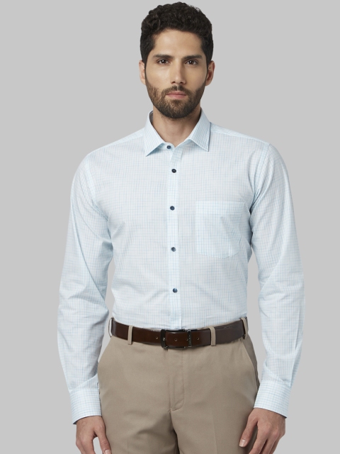 

Park Avenue Men Green Slim Fit Checked Formal Shirt