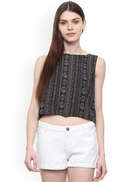 

People Women Black Printed Top