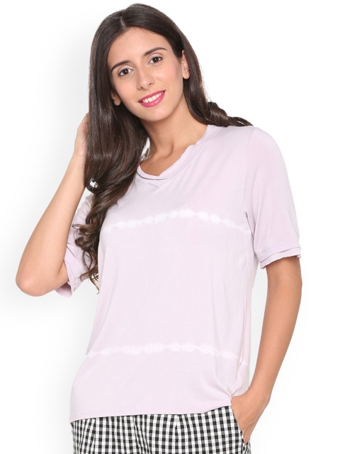 

People Women Pink Dyed V-Neck T-shirt