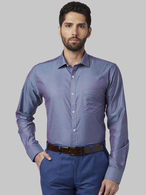 

Park Avenue Men Blue Slim Fit Self Design Formal Shirt