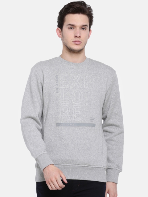 

t-base Men Grey Printed Sweatshirt
