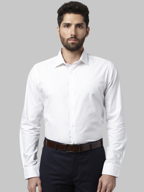 Park Avenue Men White Slim Fit Solid Formal Shirt