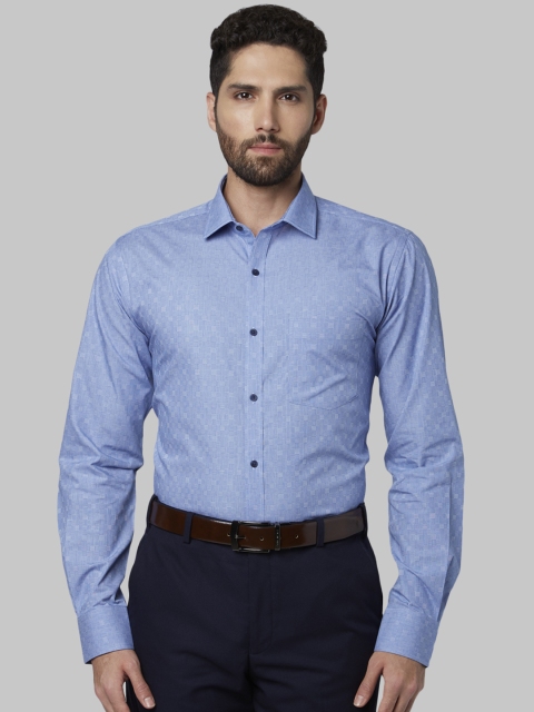 

Park Avenue Men Blue Slim Fit Self Design Formal Shirt