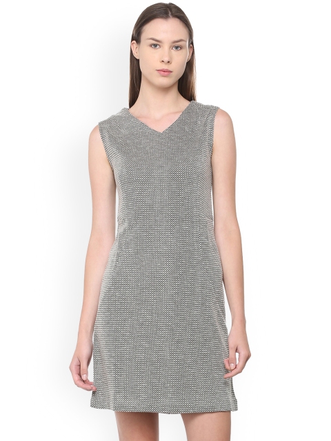 

Van Heusen Woman Grey Self Design Sheath Dress