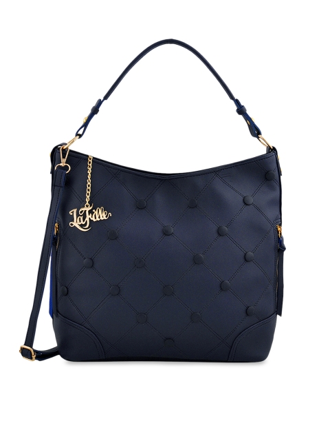 LaFille Blue Textured Hobo Bag
