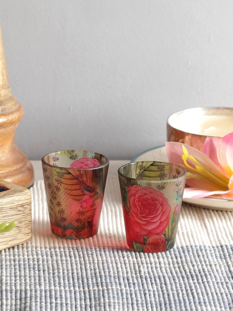 

India Circus by Krsnaa Mehta Set of 2 Multicoloured Shot Glasses, Multi