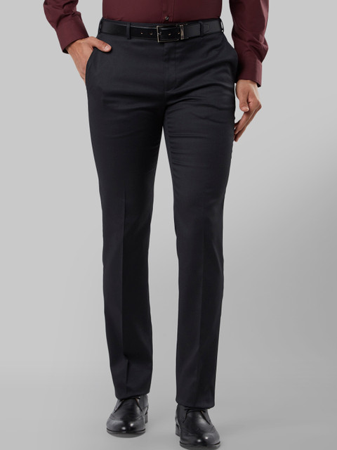 

Raymond Men Black Slim Fit Solid Formal Trousers