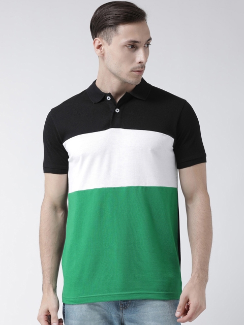 

Club York Men Green Colourblocked Polo Collar T-shirt