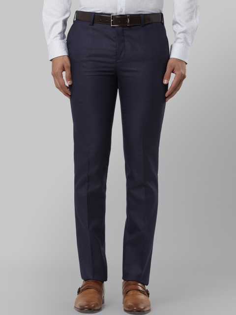 

Raymond Men Navy Blue Slim Fit Solid Formal Trousers