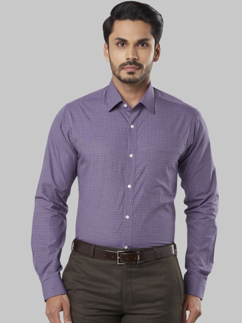 

Raymond Men Purple Slim Fit Checked Formal Shirt