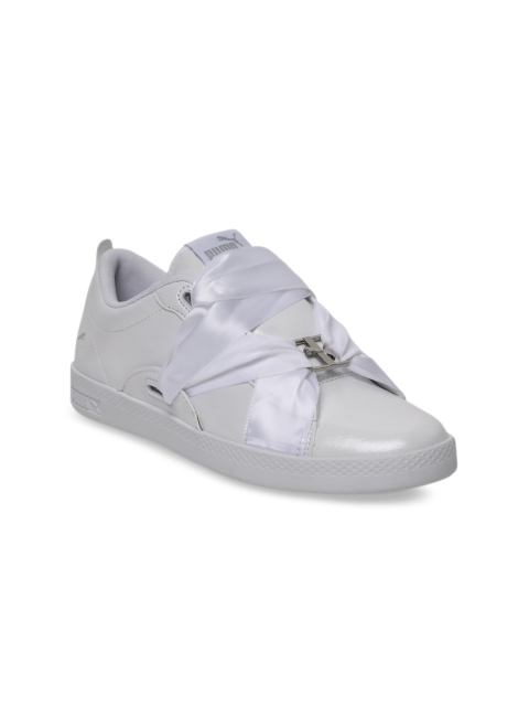 

Puma Women White Smash Wns BKL Patent Slip-On Sneakers