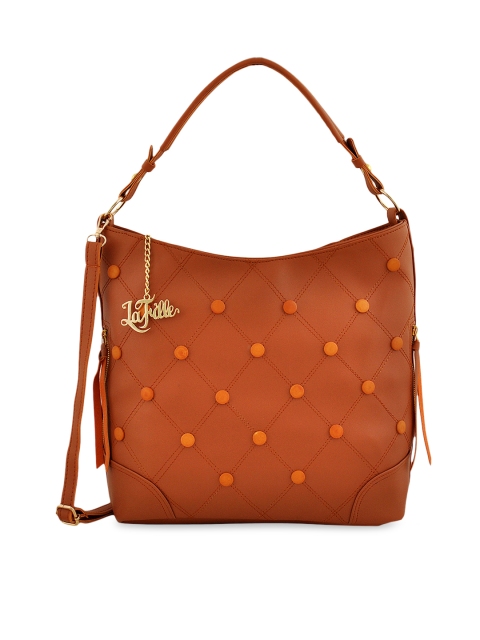 

LaFille Women Tan Brown Textured Hobo Bag
