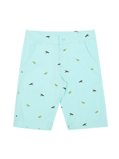 

Pantaloons Junior Boys Sea Green Printed Regular Fit Regular Shorts