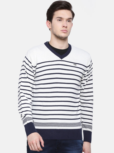 

t-base Men Off-White Striped Sweater