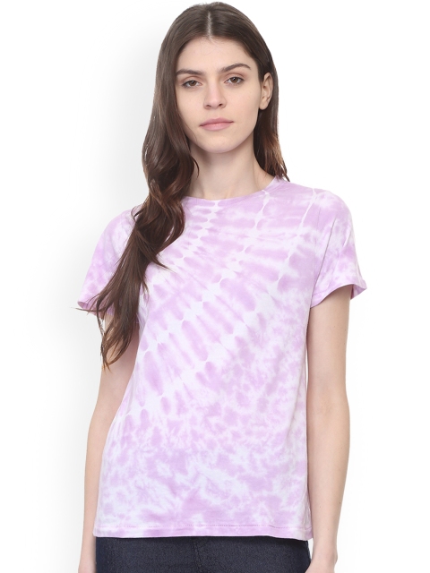 People Women Purple Dyed Pure Cotton Top