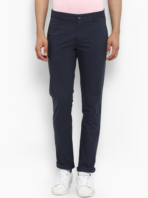 

Parx Men Blue Tapered Fit Solid Regular Trousers