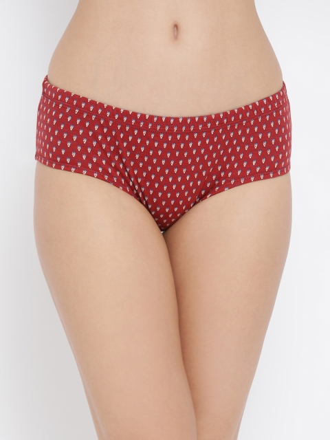 

Clovia Women Maroon Printed Hipster Briefs PN2912P09XL