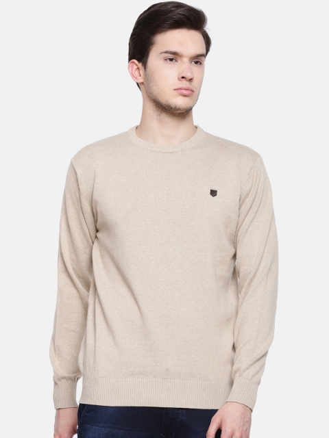 

t-base Men Beige Solid Sweater