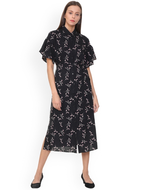 

People Women Black Printed Shirt Dress