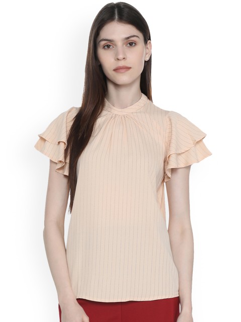 

Van Heusen Woman Pink Striped A-Line Top