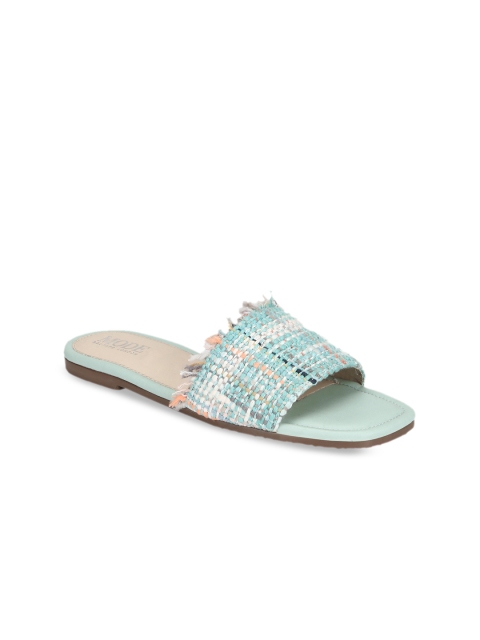 

Mode by Red Tape Women Green Woven Design Open Toe Flats