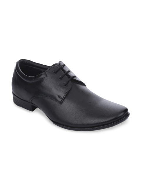 

Fortune Men Black Formal Leather Derby Shoes