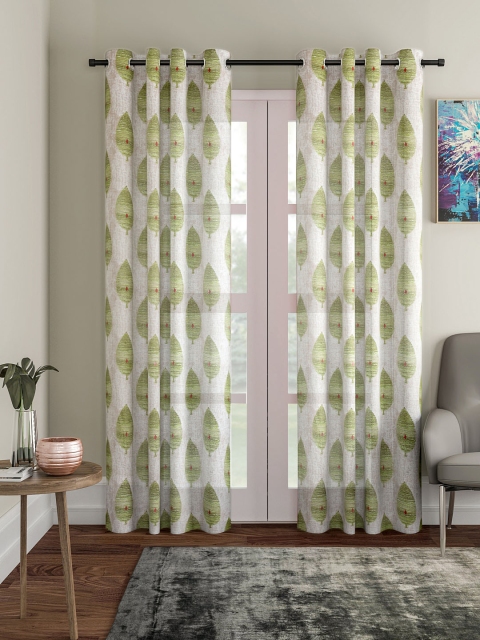 

Soumya Green & Beige Single Long Door Curtain