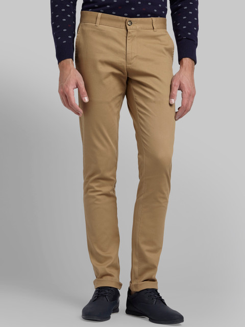 

Parx Men Khaki Tapered Fit Solid Regular Trousers