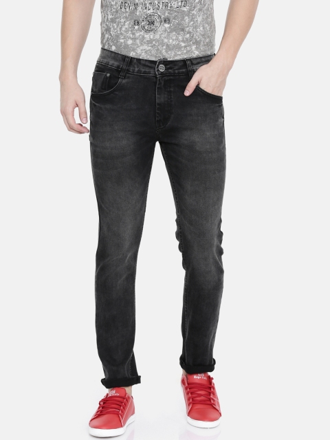 

CINOCCI Men Black Slim Fit Mid-Rise Clean Look Stretchable Jeans