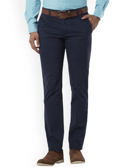 

Raymond Men Blue Slim Fit Solid Formal Trousers