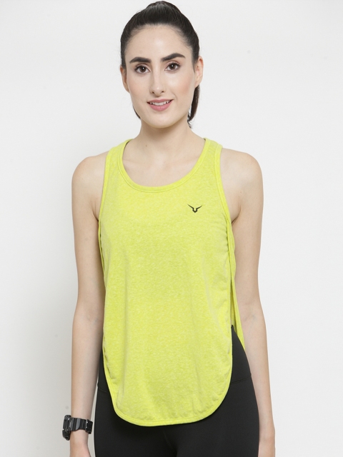

Invincible Women Lime Green Solid Round Neck T-shirt