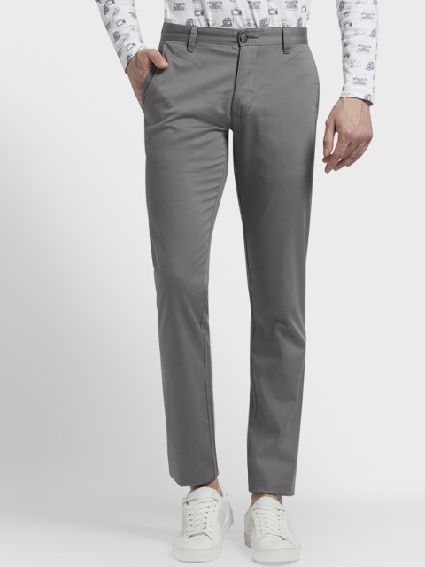 

Parx Men Grey Slim Fit Solid Regular Trousers