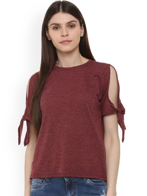 

People Women Brown Solid Top