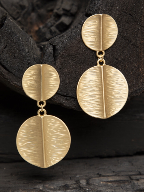 

SASSAFRAS Gold-Plated Handcrafted Contemporary Drop Earrings