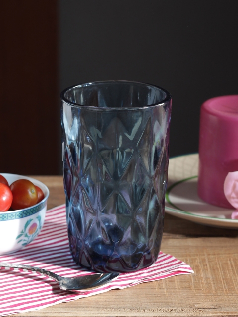 

India Circus by Krsnaa Mehta Blue Solid Glass Tumbler