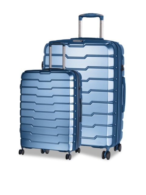 

IT Luggage Set of 2 Blue Solid Prosperous Hard-Sided Trolley Bags