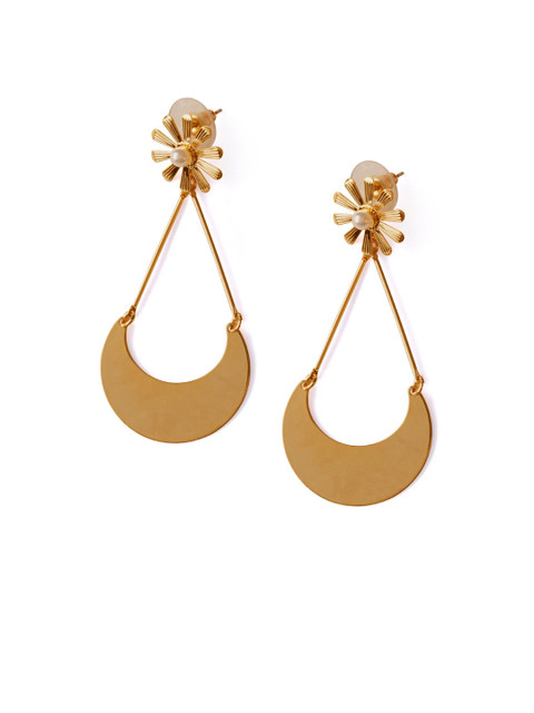 

Foxy Sperks Gold-Toned Contemporary Drop Earrings