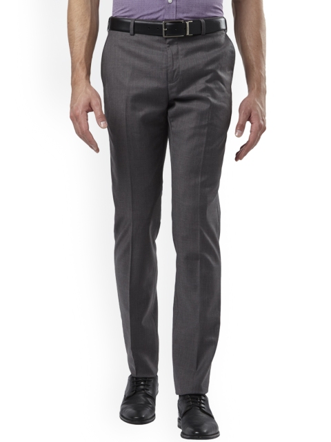 

Raymond Men Grey Slim Fit Self Design Formal Trousers