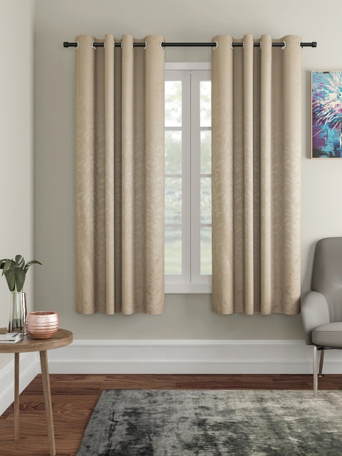 

VRINDA Beige Set of 2 Window Curtains