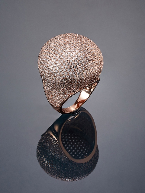 

shaze Women Gold-Plated CZ-Studded Ring