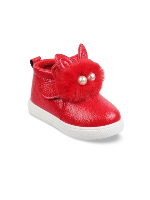

Kittens Girls Red Solid Mid-Top Flat Boots