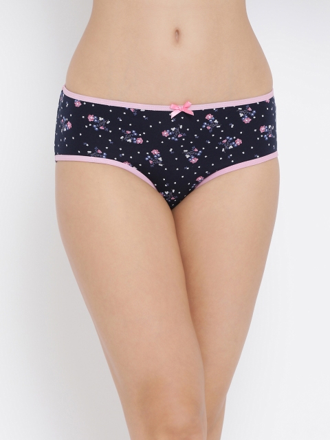 

Clovia Women Navy Blue & Pink Printed Hipster Briefs PN3229P08XL