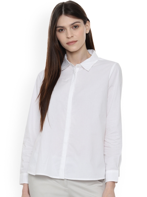 

Van Heusen Woman White Standard Regular Fit Solid Formal Shirt