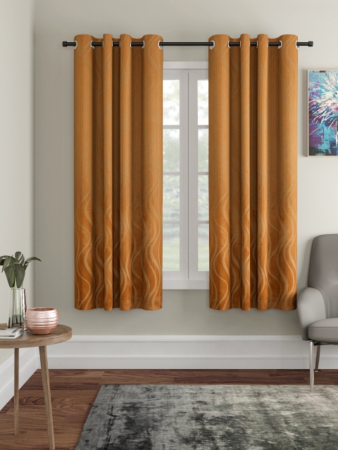 

VRINDA Rust Set of 2 Window Curtains