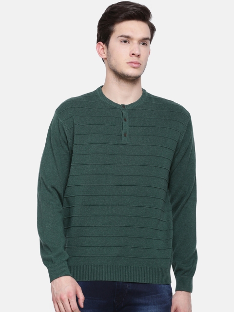 

t-base Men Green Striped Sweater