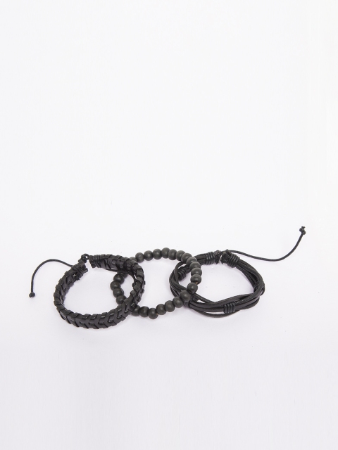 

JEWEL JUNCTION Black Leather Multistrand Bracelet