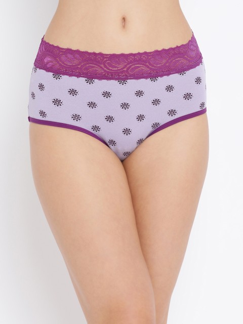 

Clovia Women Lavender Printed Hipster Briefs PN3249P15XL