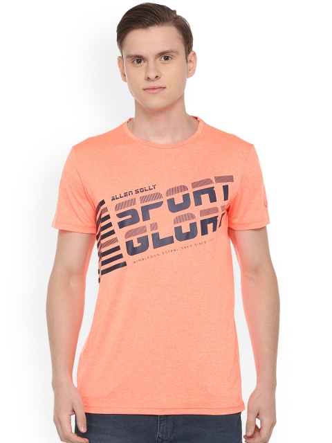 

Allen Solly Sport Men Peach-Coloured Printed Round Neck T-shirt
