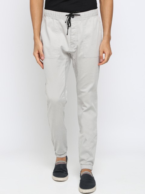 

Breakbounce Men Grey Solid Slim-Fit Joggers