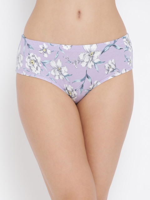 

Clovia Women Lavender & White Printed Hipster Briefs PN3227P12XL